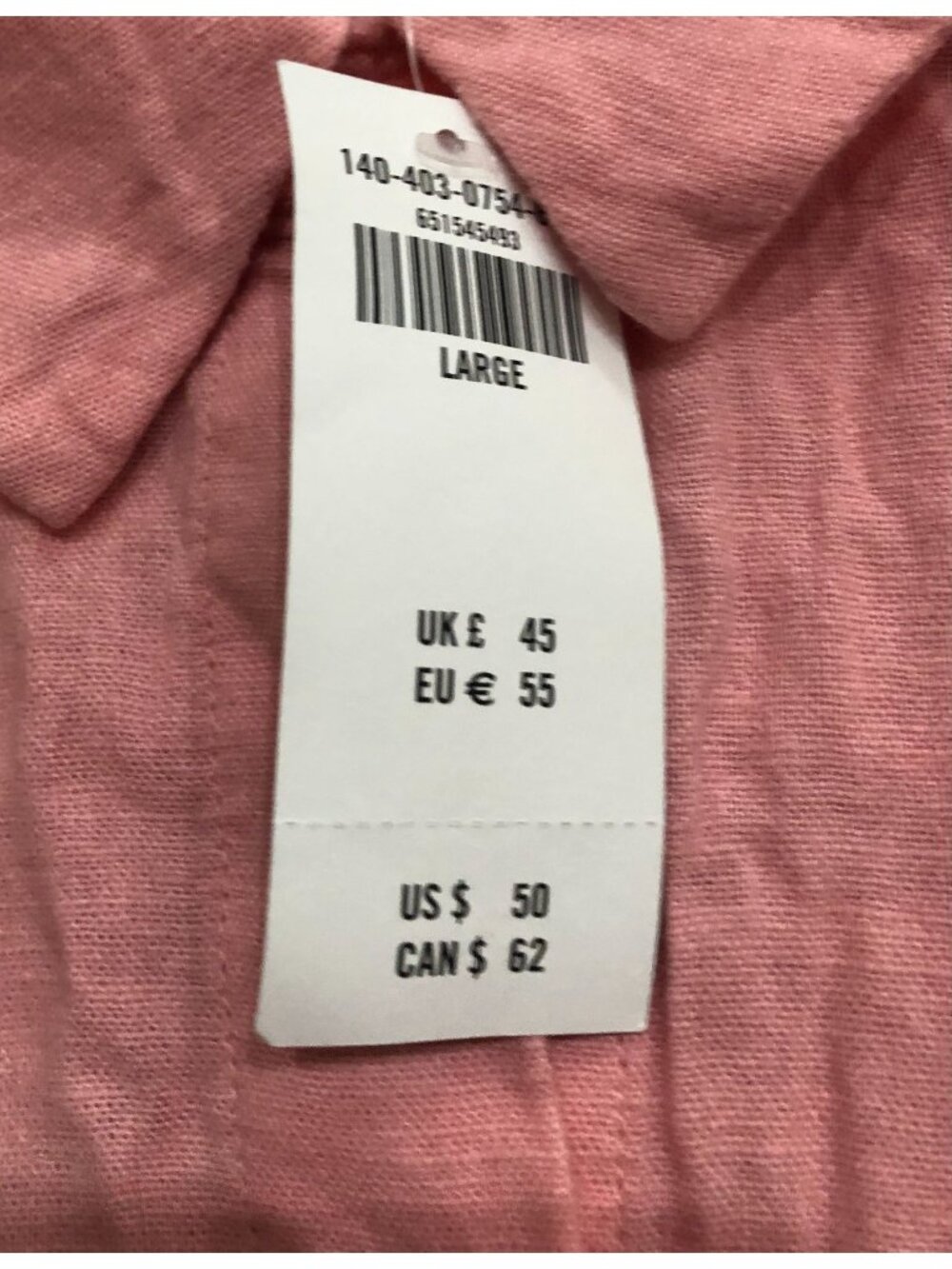 Abercrombie & Fitch 90s Cropped Linen-Blend Button-Up Shirt Large Pink New Tags - Picture 2 of 6
